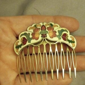 Elegant Cloisonne Butterfly Hair Comb, One Call Out* See Photos*